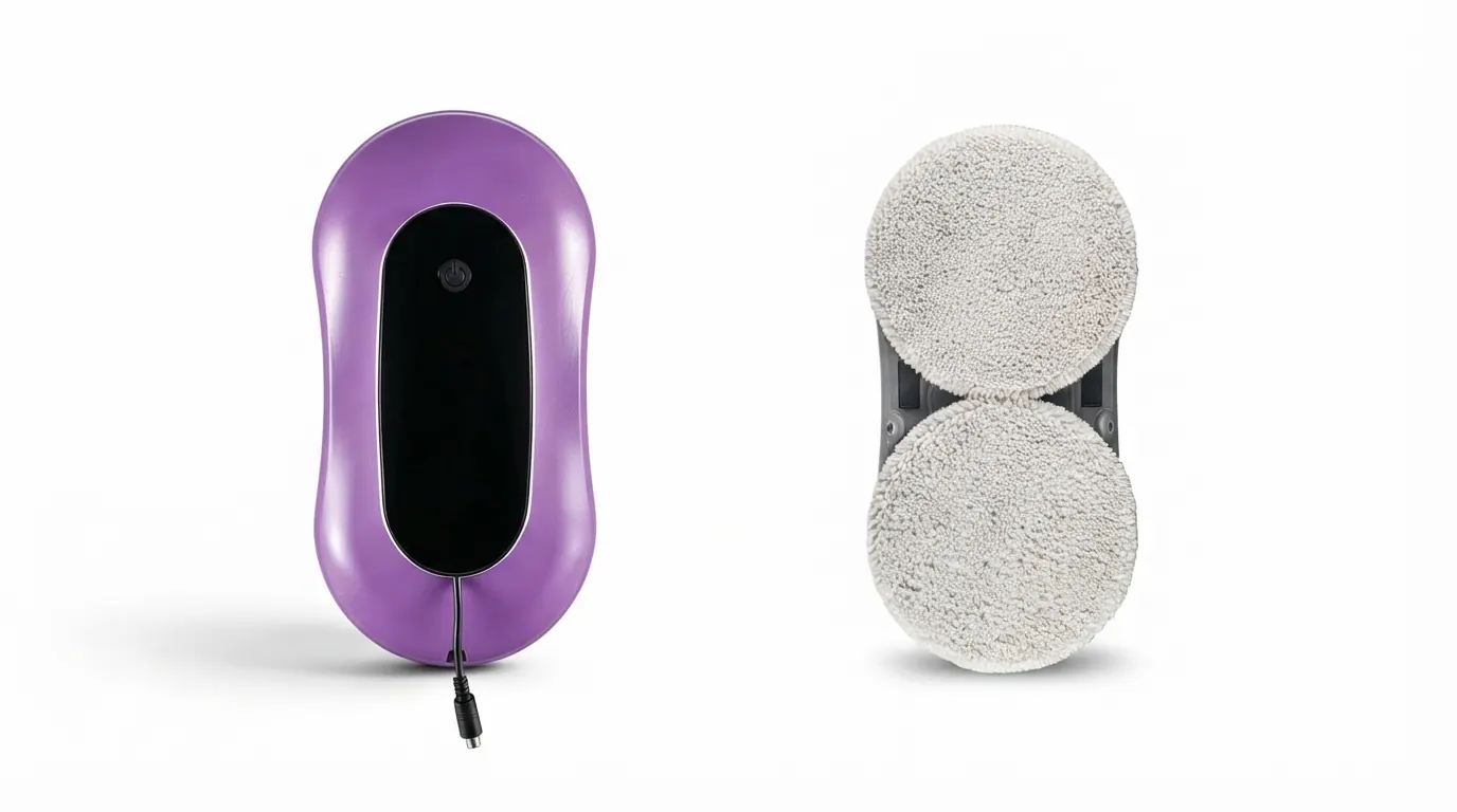 Microfiber cleaning pad for robotic window cleaner