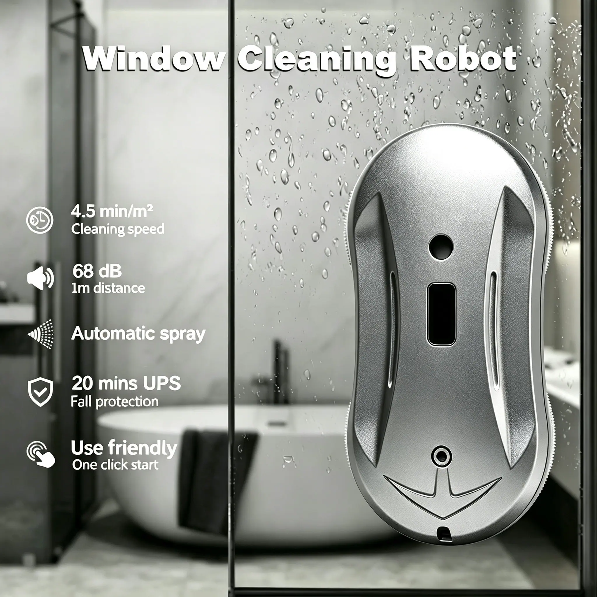 Window cleaning robot delivering streak-free results
