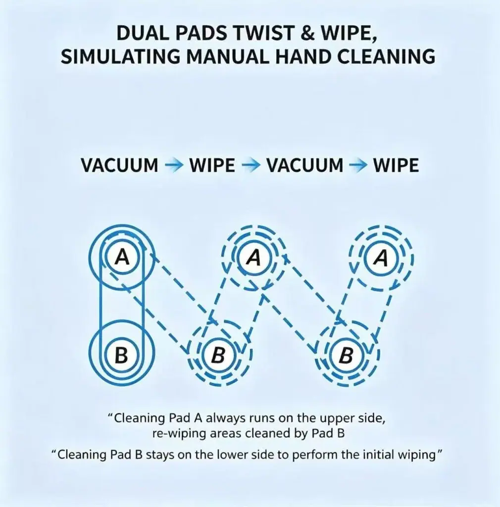 Route memory function improving cleaning efficiency