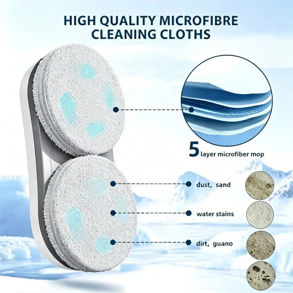 Streak-free cleaning results on glass surfaces