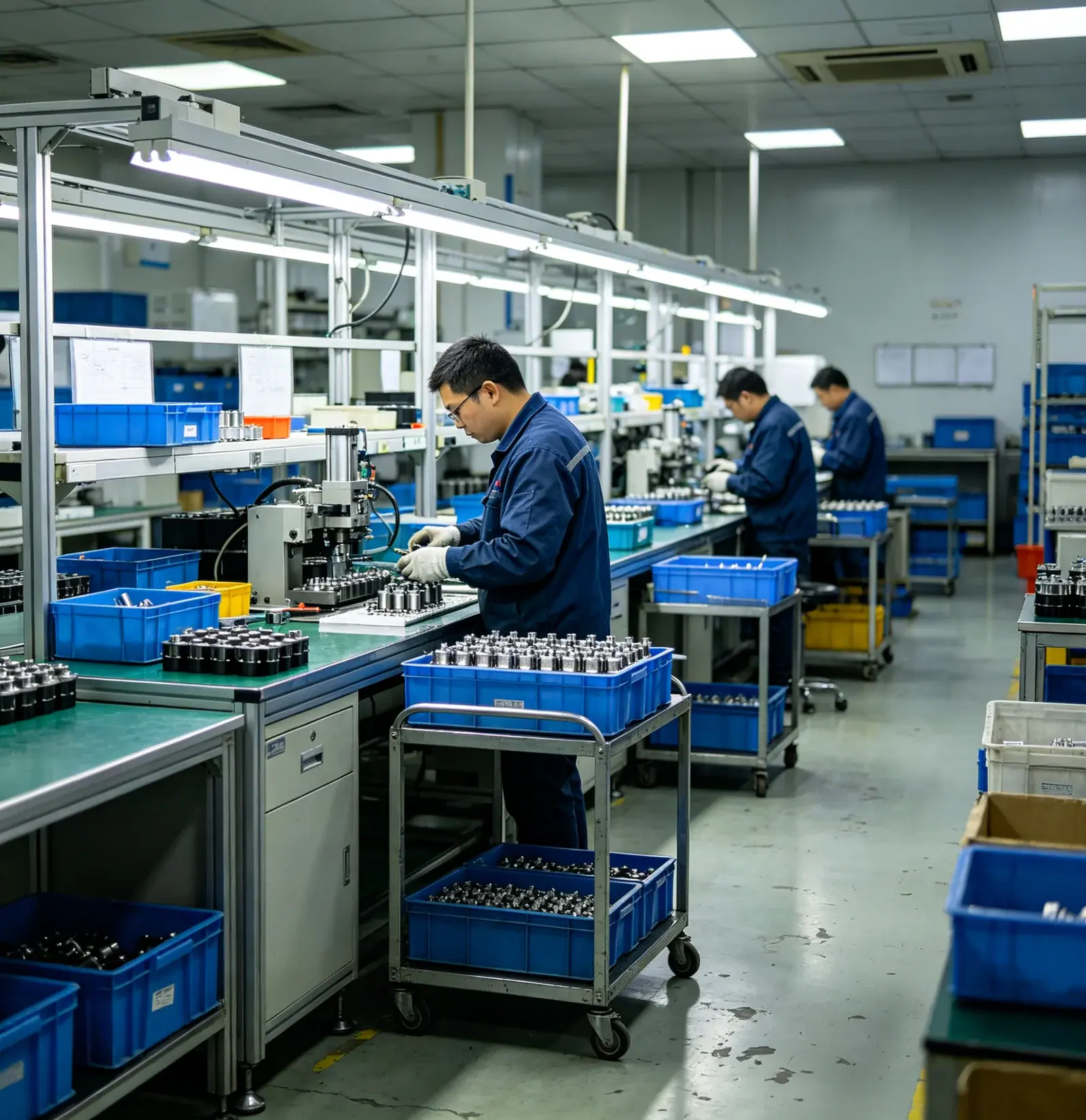 Modern workshop for robotic cleaning equipment production